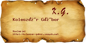 Koleszár Gábor névjegykártya