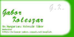 gabor koleszar business card