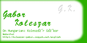 gabor koleszar business card